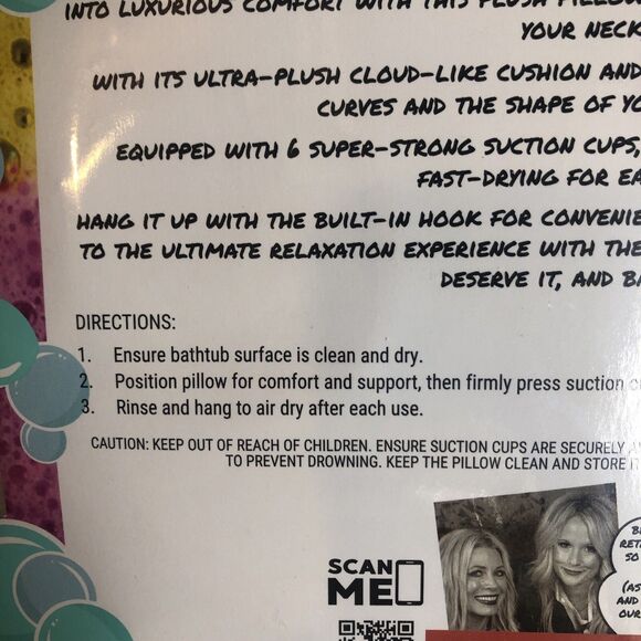 Hi Peach Layne Comfort Cloud Bath Pillow, White NEW!! - Picture 8 of 8